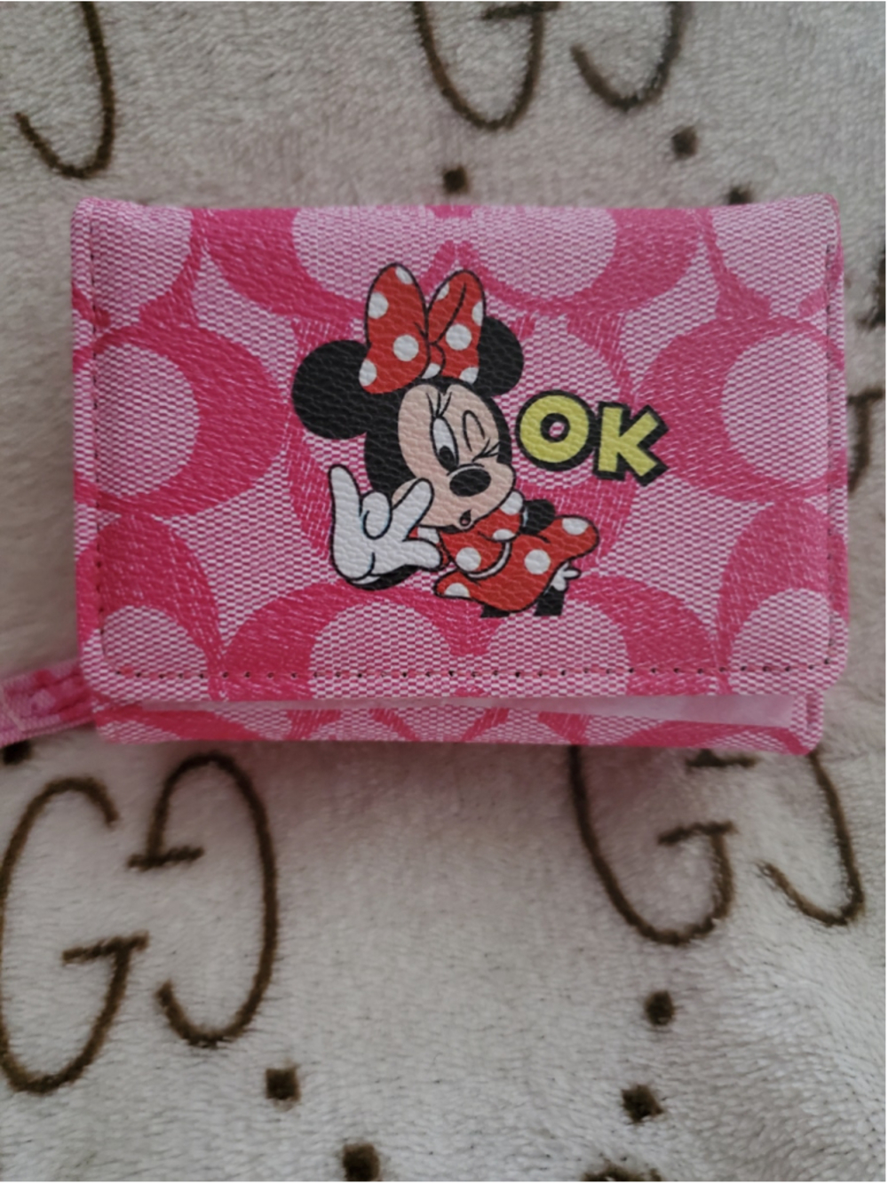 Pretty Pink and White Minnie Mouse Wallet